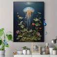 thumbnail image 4 of Jellyfish and Flora Canvas Print，Living Room Bathroom Nursery Decor, 4 of 8