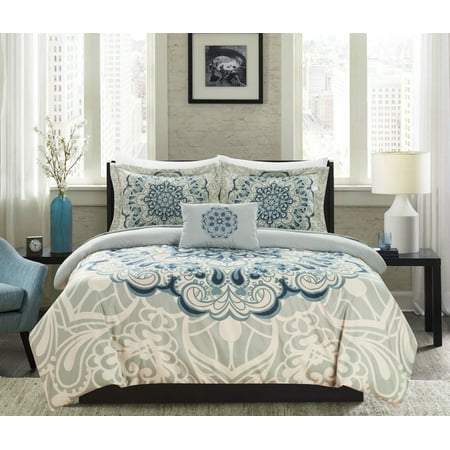 Chic Home Fanny 4 Piece Reversible Duvet Cover Set Paisley Print