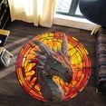 thumbnail image 4 of Watercolor Stripe Round Area Rug, artistic brushstroke circle carpet for studio or reading nook, soft washable non-slip floor mat, creative modern home décor, 4 of 6