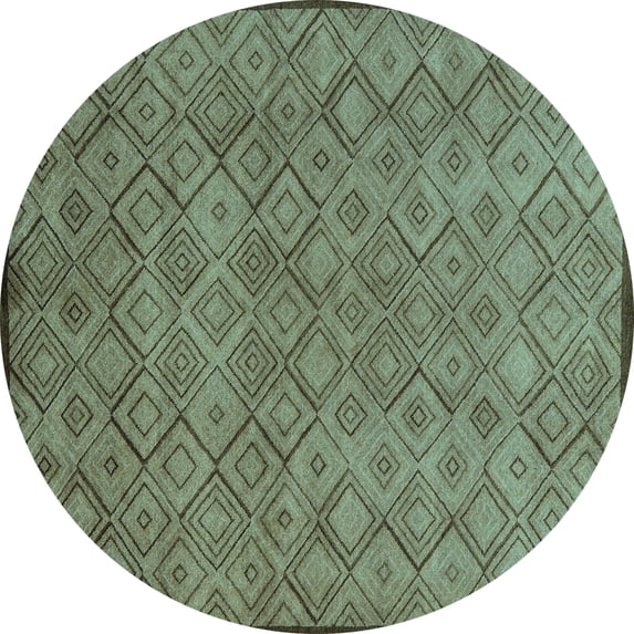 Ahgly Company Indoor Round Abstract Light Blue Modern Area Rugs, 4' Round
