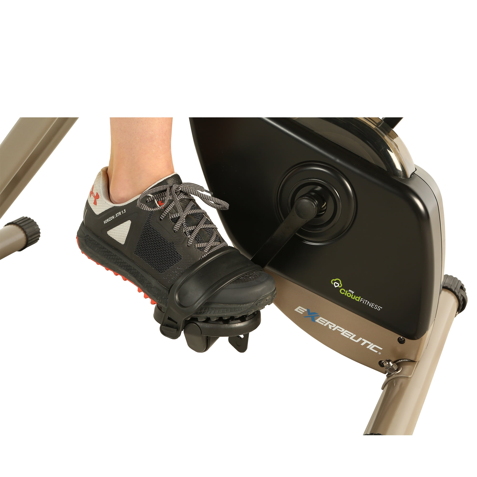 Exerpeutic Folding Bluetooth Magnetic Upright Exercise Bike with Goal Setting and Mycloudfitness App Walmart