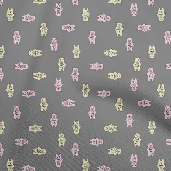 oneOone Polyester Spandex Gray Fabric Animal Quilting Supplies Print Sewing Fabric By The Yard 56 Inch Wide