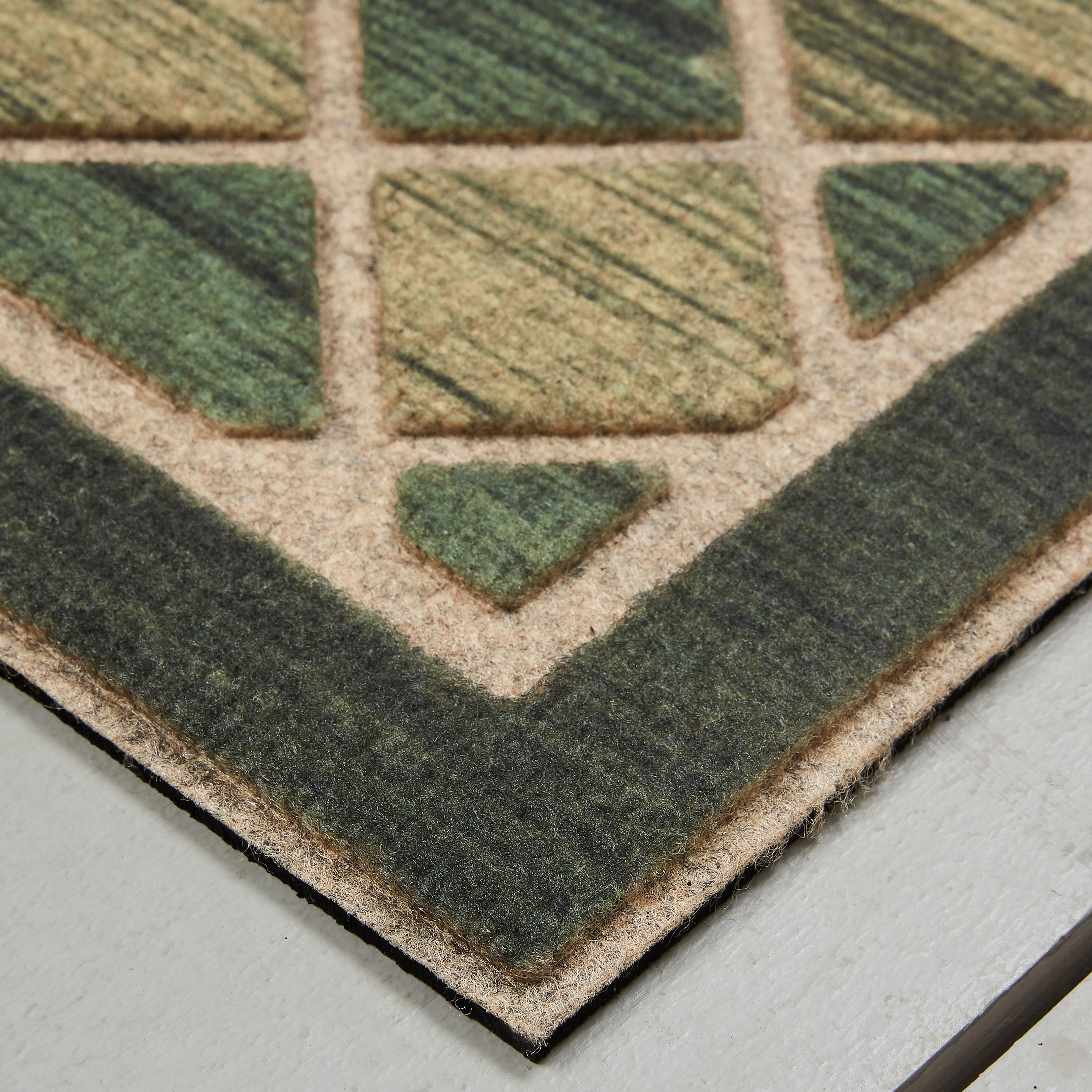 Mohawk Home Ornamental Entry Mat Ornamental Woodgrain Hunter Mat Scatter, 2'x4', Green
