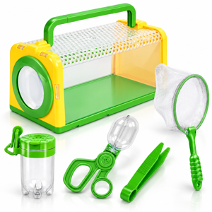 National Geographic Bug Catcher Kit for Kids - Kids Bug Habitat with Magnified Viewer Bug Catcher Tweezers & Learning Guide Insect Habitat Outdoor Toys Kids Bug Catching Kit Bug Box
