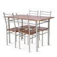 thumbnail image 2 of 5 Pieces Wood Metal Dining Table Set with 4 Chairs, 2 of 9