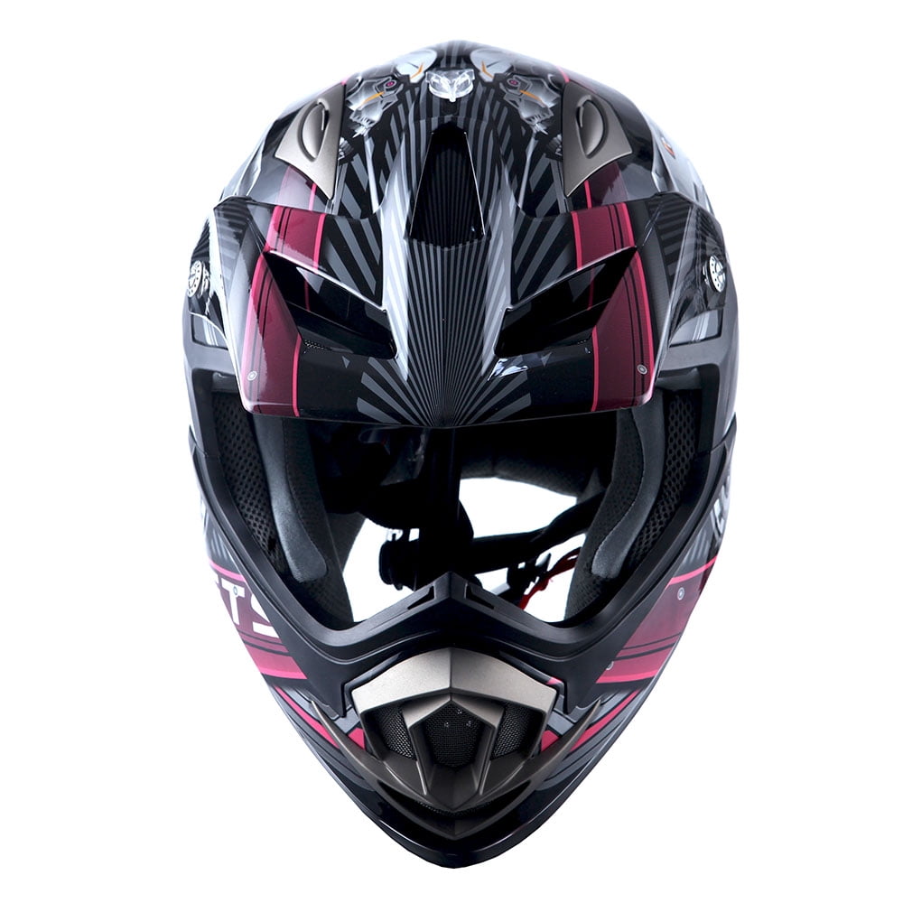 1STORM MOTORCYCLE BIKE FULL FACE HELMET HGXP14B BOOSTER Skull Pink