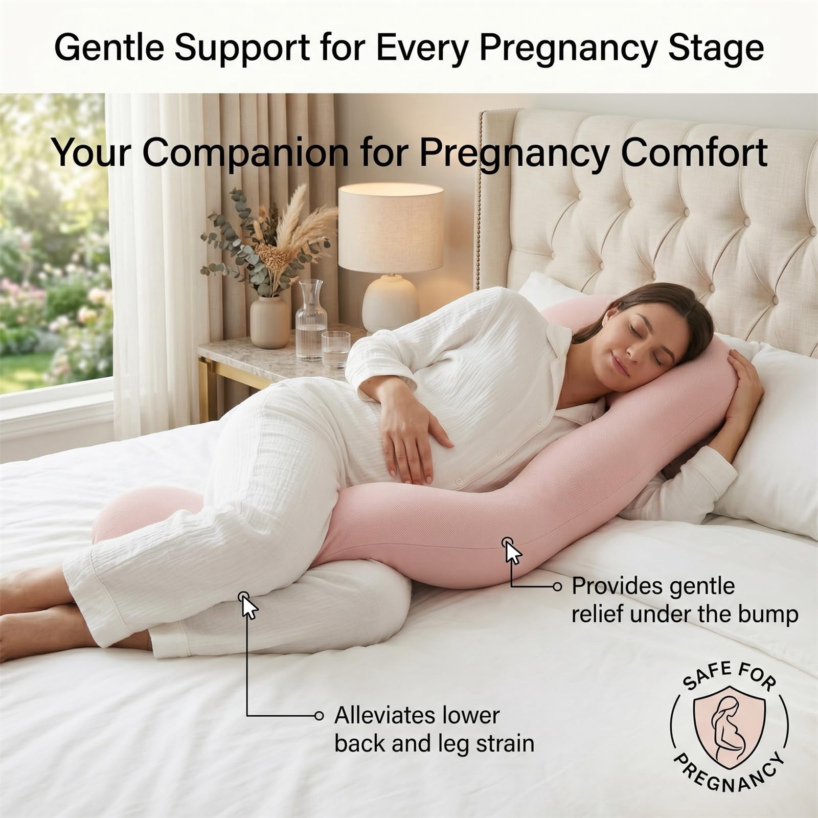 Pea Pod Body Pillow for Side Sleeper with Cooling Body,Soft Ergonomic Side Sleeper Body Pillows for Adults, Full Body Support Pillow