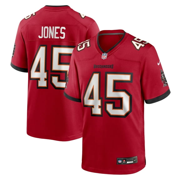 Men's Nike Deion Jones Red Tampa Bay Buccaneers Team Game Jersey