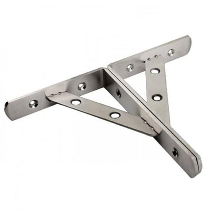 

Stainless Shaped Detachable Wall Bracket Rack Shelves Support Brackets - Chrome 8 inch