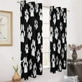 thumbnail image 3 of Paw Print Pattern Black White Study Room Living Kitchen Bedroom For Blackout Curtain Printed 2 Panels, 3 of 6