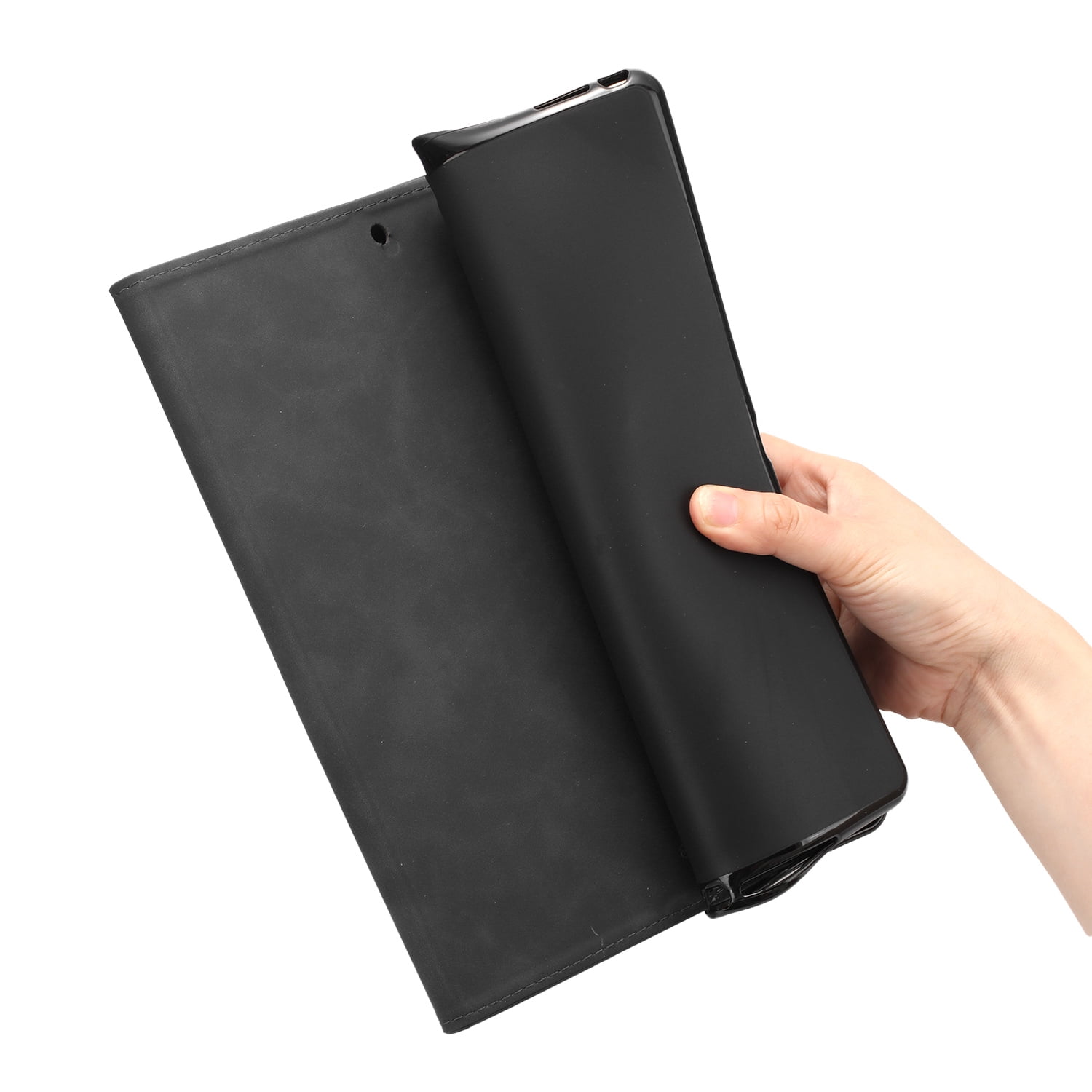 Allytechgroup iPad Air 11 Case 2024, Embossed Coconut Tree Pattern Cover, Auto Sleep Wake Function with Flip Cover Stand and Pencil Holder Case for Apple iPad Air 11 Inch 2024 Tablet,Black