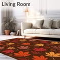 thumbnail image 2 of ODIKA 5'x7' Machine Washable Non-Slip Area Rug, Harvest Season Foliage Decorative Half Moon High Traffic Rug, Brown, 509665, 2 of 7