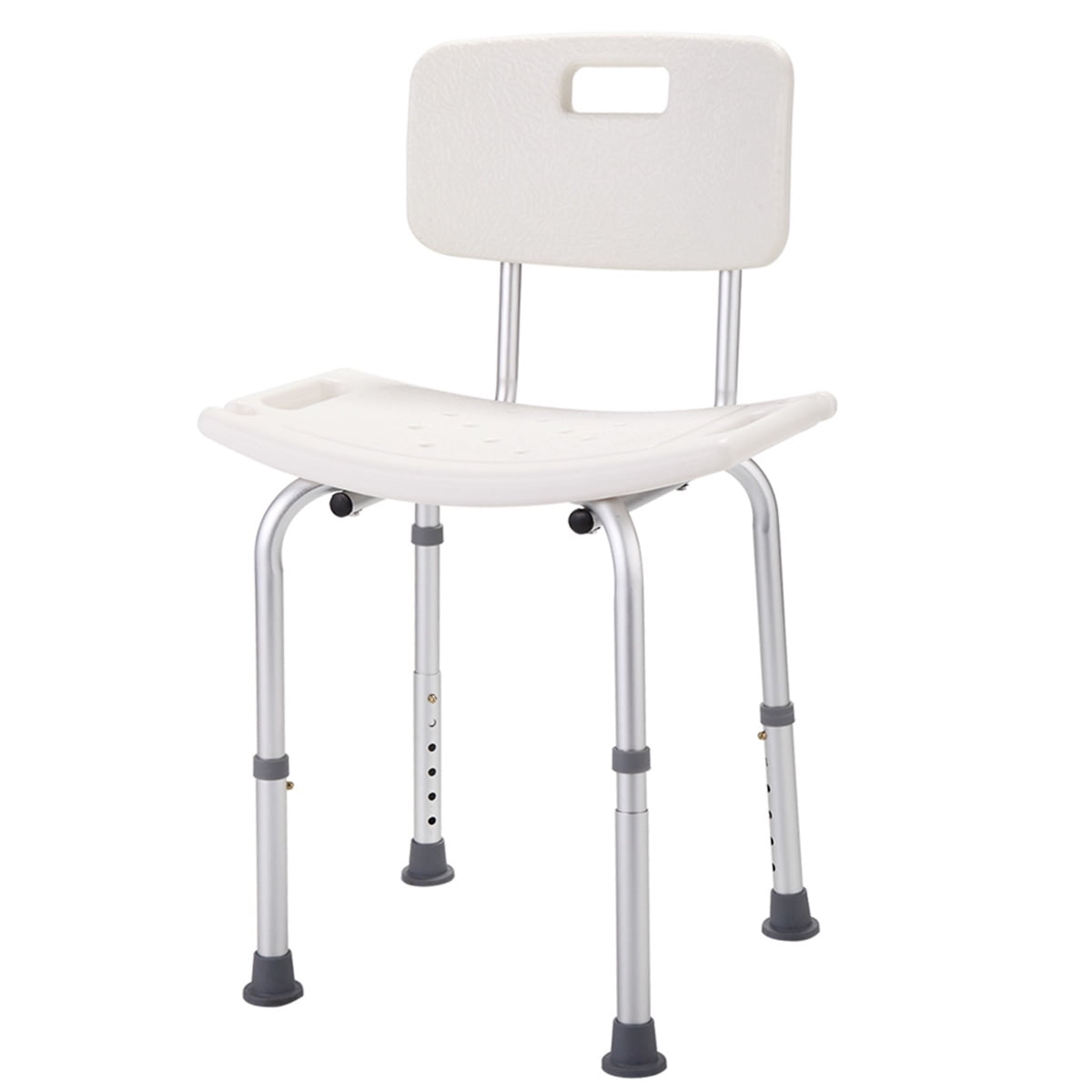 Hommoo Adjustable Shower Chair with Back and Arms, White - Walmart.com