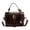 Coffee, variant on husxh Retro Leather Bucket Bag for Women Zipper Closure Shoulder Purses (Black)