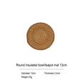 thumbnail image 3 of Rattan Coasters, Heat Insulating Absorbent Placemats, Natural Woven Rattan Coaster Set for Drinks Desktop Protection Machine Washable, Brown, 3 of 7