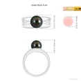 thumbnail image 5 of Angara Solitaire Tahitian Cultured Pearl Double Shank Ring in 14K White Gold for Women | June Birthstone Jewelry for Her, 5 of 8