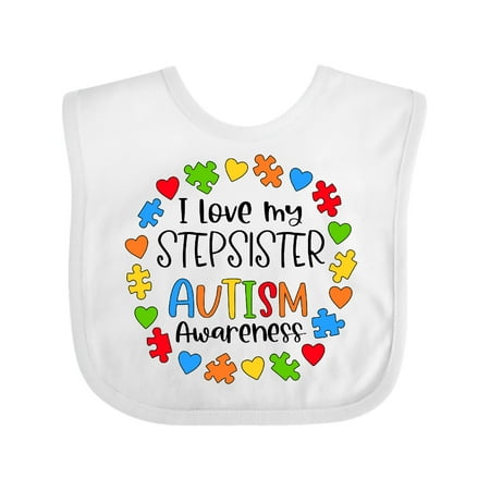 

Inktastic I Love my Stepsister Autism Awareness Gift Baby Boy or Baby Girl Bib