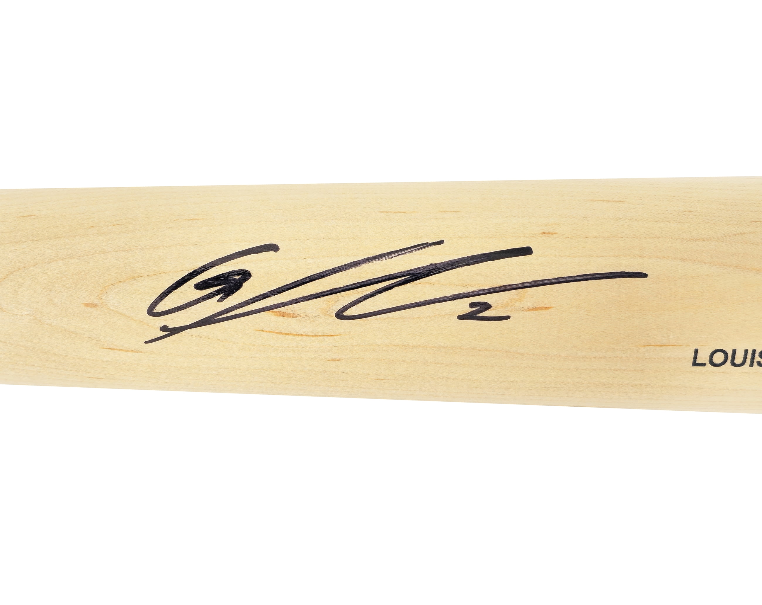 Gunnar Henderson Autographed Blonde Louisville Slugger Pro Stock Baseball Bat Baltimore Orioles Beckett BAS Witness 230125