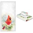 thumbnail image 4 of Dreamtimes Cardinal on Branch Christmas Soft Set of 3 Towels, 1 Bath Towel+1 Hand Towel+1 Washcloth, Ideal Decor for Bathroom, Hotel, Gym, Spa and Beach, 4 of 6
