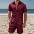 thumbnail image 1 of NTACZA Mens Shorts Set Button Down Short Sleeve Tracksuits Texured Athletic Sweatsuits for Men L, 1 of 9
