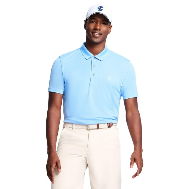 Camisa Polo IZOD Rendimiento Golf Cuadros para Hombre Rivera Azul M