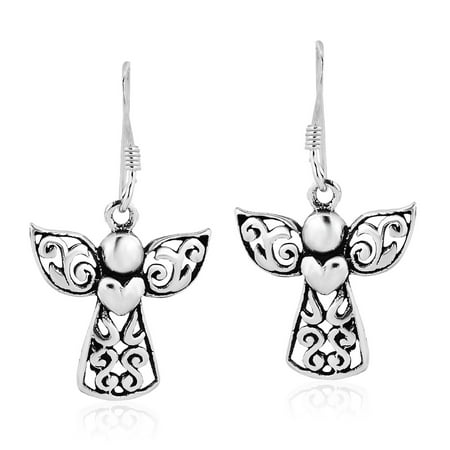 - Guardian Angel of Love .925 Sterling Silver Dangle Earrings