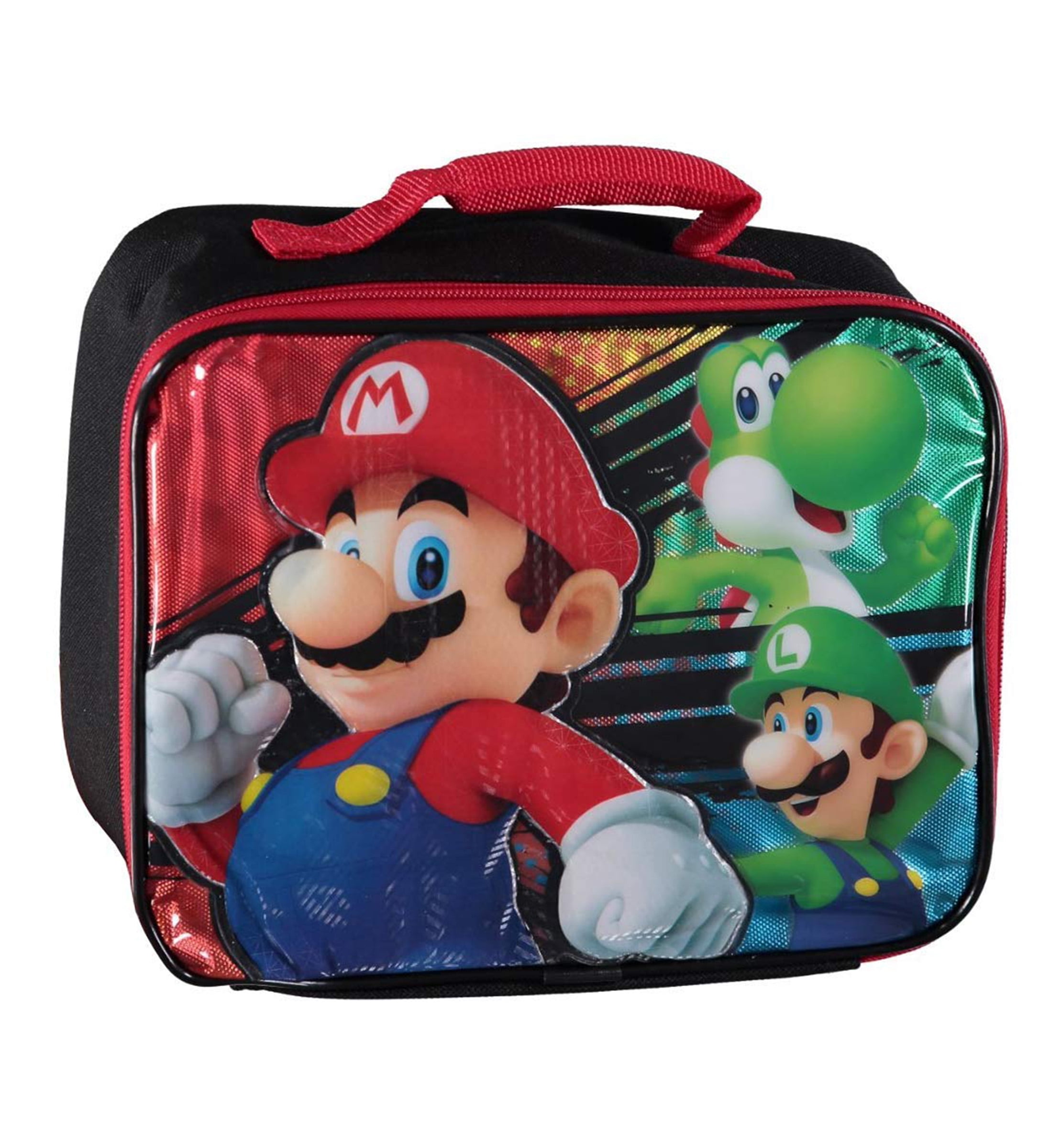 Super Mario Bros Boy's Girl's Soft Insulated School Lunch Box (One size, Red/Multi)