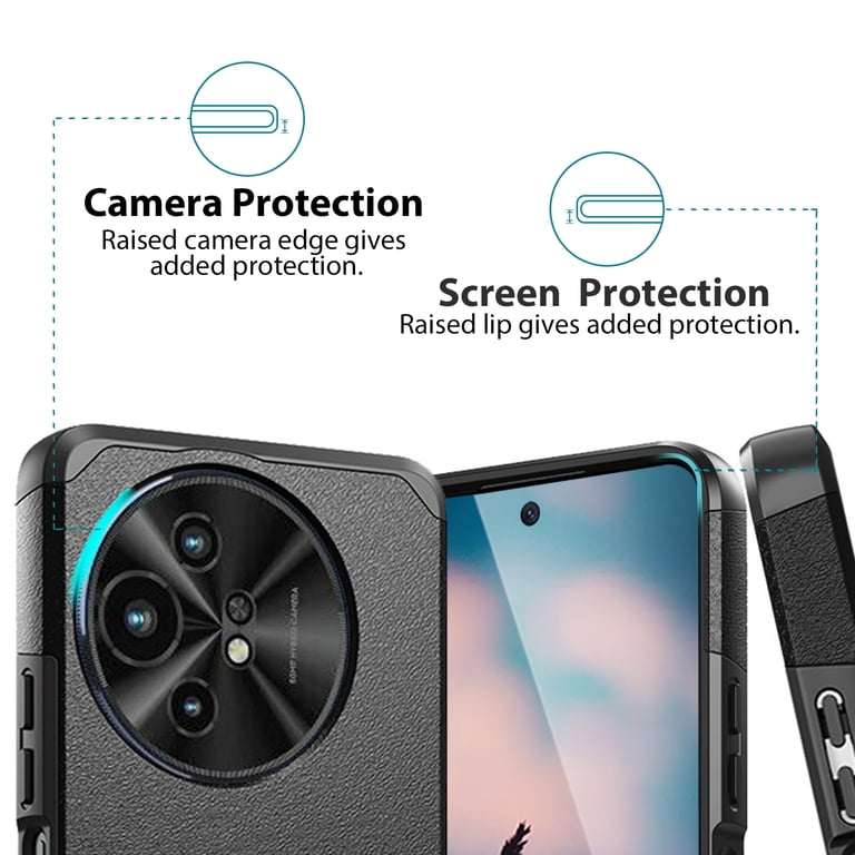 TJS for TCL 50 XL 5G / 50 XL NXTPAPER 5G Phone Case, with Tempered Glass  Screen Protector, Dual Layer Hybrid Magnetic Support Shockproof Heavy Duty  ...
