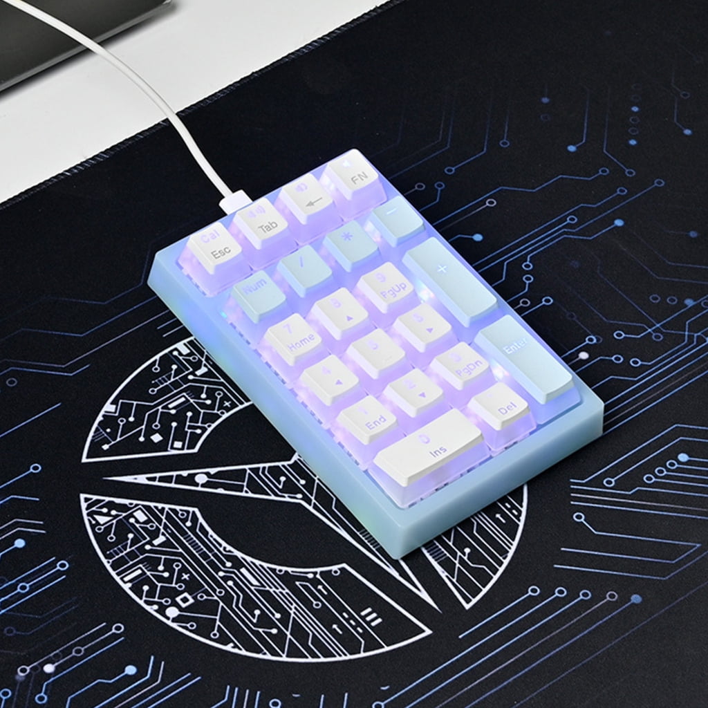NEXAVKPR Mechanical Numeric Keypad Hot-Swap Switches Corded Gaming Keypad LED Backlit Keycap Numpad Portable Keypad Extended Layout
