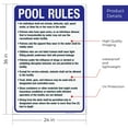 thumbnail image 3 of West Virginia Pool Rules Sign, Complies With State Of West Virginia Pool Safety Code, 24x36 Corrugated Plastic, 3 of 7
