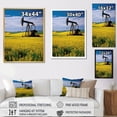 thumbnail image 4 of Designart "Meadow With Green And Yellow Oil Drilling Rig" Oil Rigs / Fields Floater Framed Canvas Art Print, 4 of 5