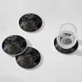 thumbnail image 3 of Juego de 6 posavasos de mármol negro abstracto con soporte, posavasos de cerámica absorbentes para bebidas, posavasos con respaldo de corcho para protección de mesa, regalos de inauguración, 3 of 4