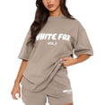 thumbnail image 1 of Promotions Chandail en Molleton Renard Blanc T-Shirts Oversize pour Femmes Manches Courtes Col Rond Hauts d'Été Décontractés Tee-Shirts Basiques Vêtements Tendance 2024 T-Shirts Graphiques pour Femmes Kaki TTG Liquidation, 1 of 3