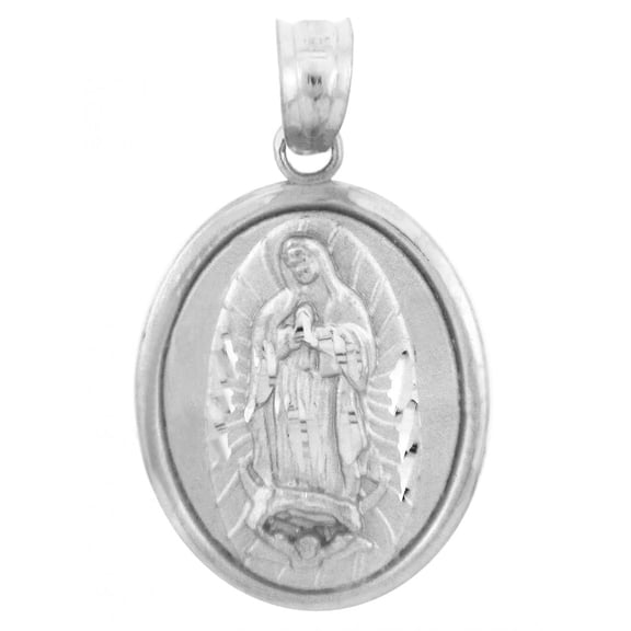 .925 Sterling Silver The Blessed Virgin Mary Pendant Necklace/ 18" Chain