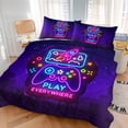 thumbnail image 2 of BlessLiving Cartoon Rocket Comforter Sets, Purple Comforter Sets King, Gamer Bedding Sets for Boys, 2 of 5