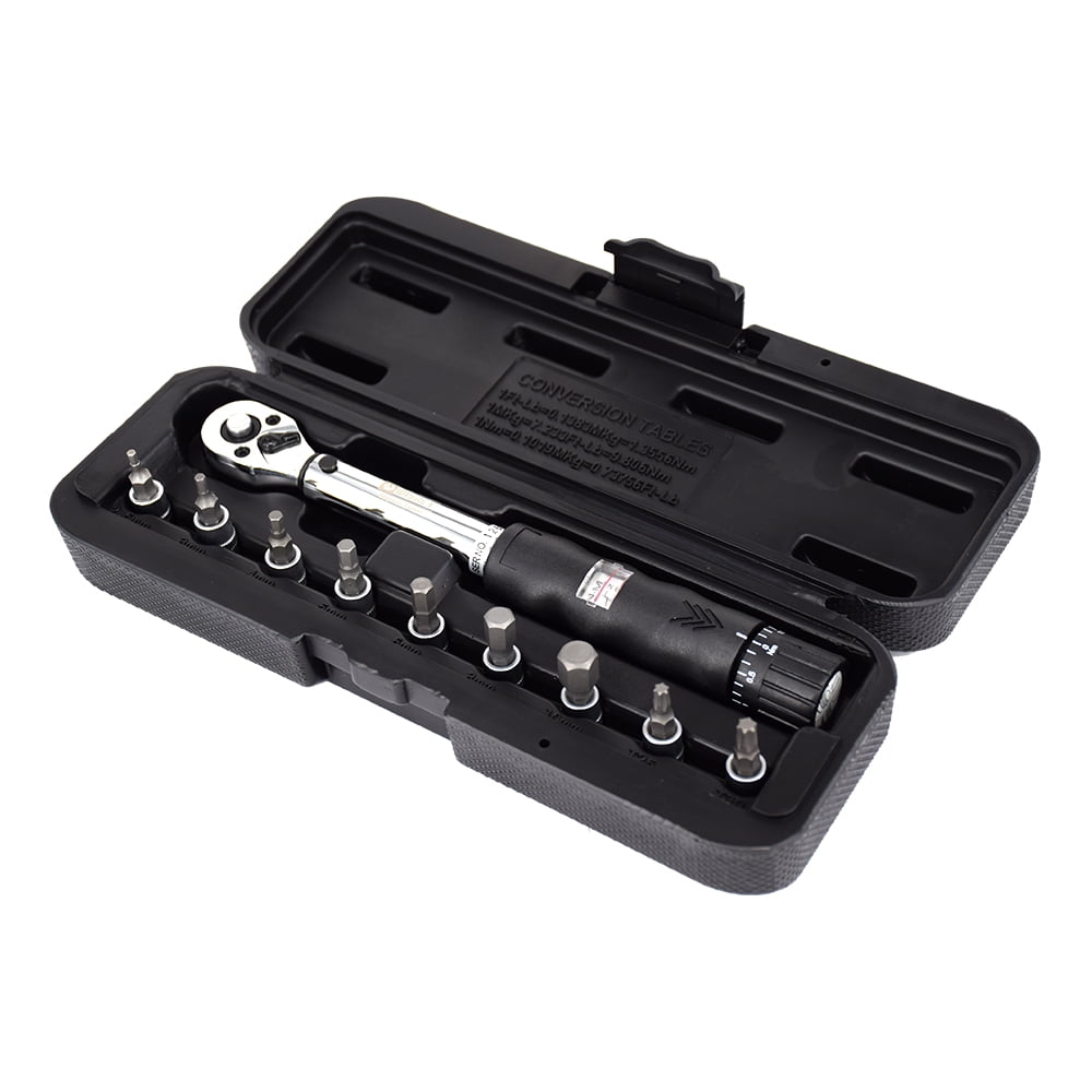 1/4'' Torque Wrench Socket Set Torque Wrench 2-24 Nm for Bicycle Motorbike 