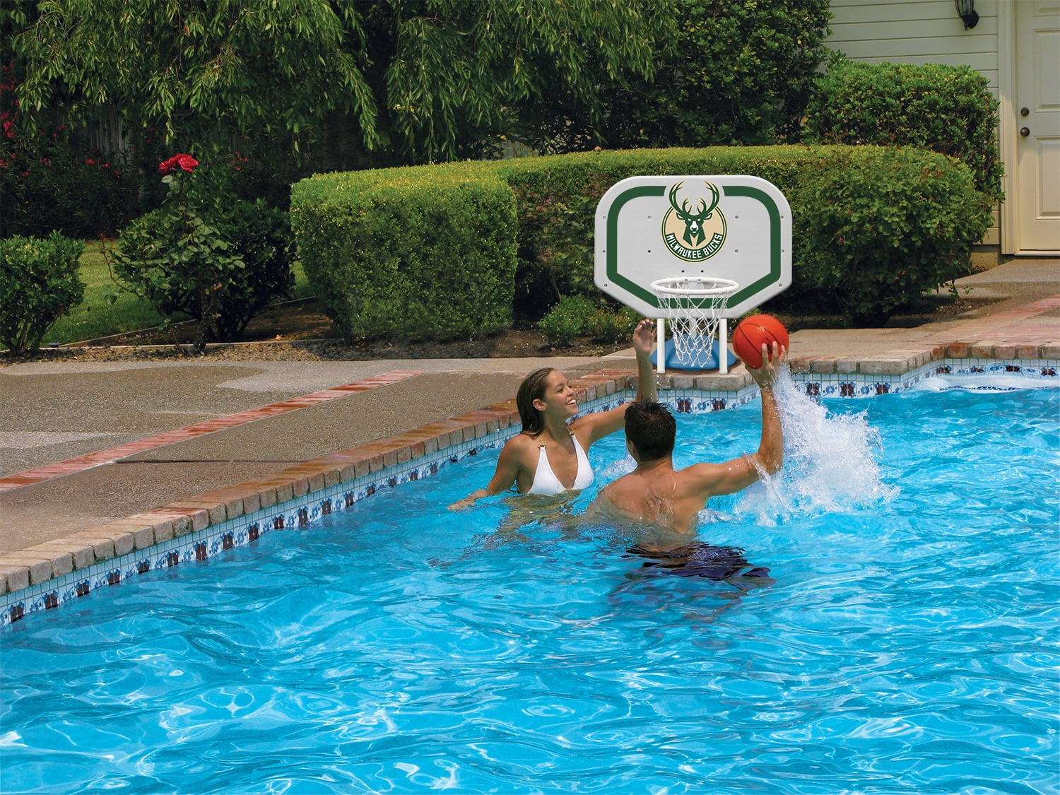 Poolmaster Milwaukee Bucks NBA Pro Rebounder-Style Poolside Basketball Game