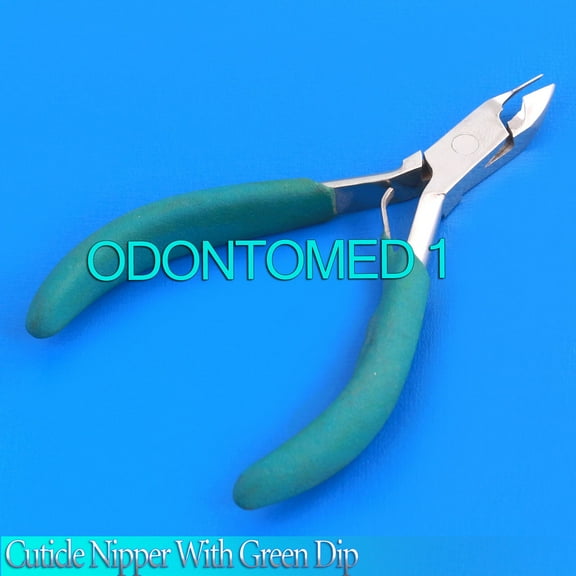 OdontoMed2011 Cuticle Nipper With Green Dip Beauty Instruments Stainless Steel