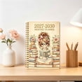 thumbnail image 2 of QISIWOLE Yellow 2027-2030 Monthly Planner Notebook with Reading Girl Cover, 5.8x8.3in Spiral Bound Agenda for Women, 5 Year Calendar Planner with Monthly Tabs, Learning Office Supplies, 2 of 7
