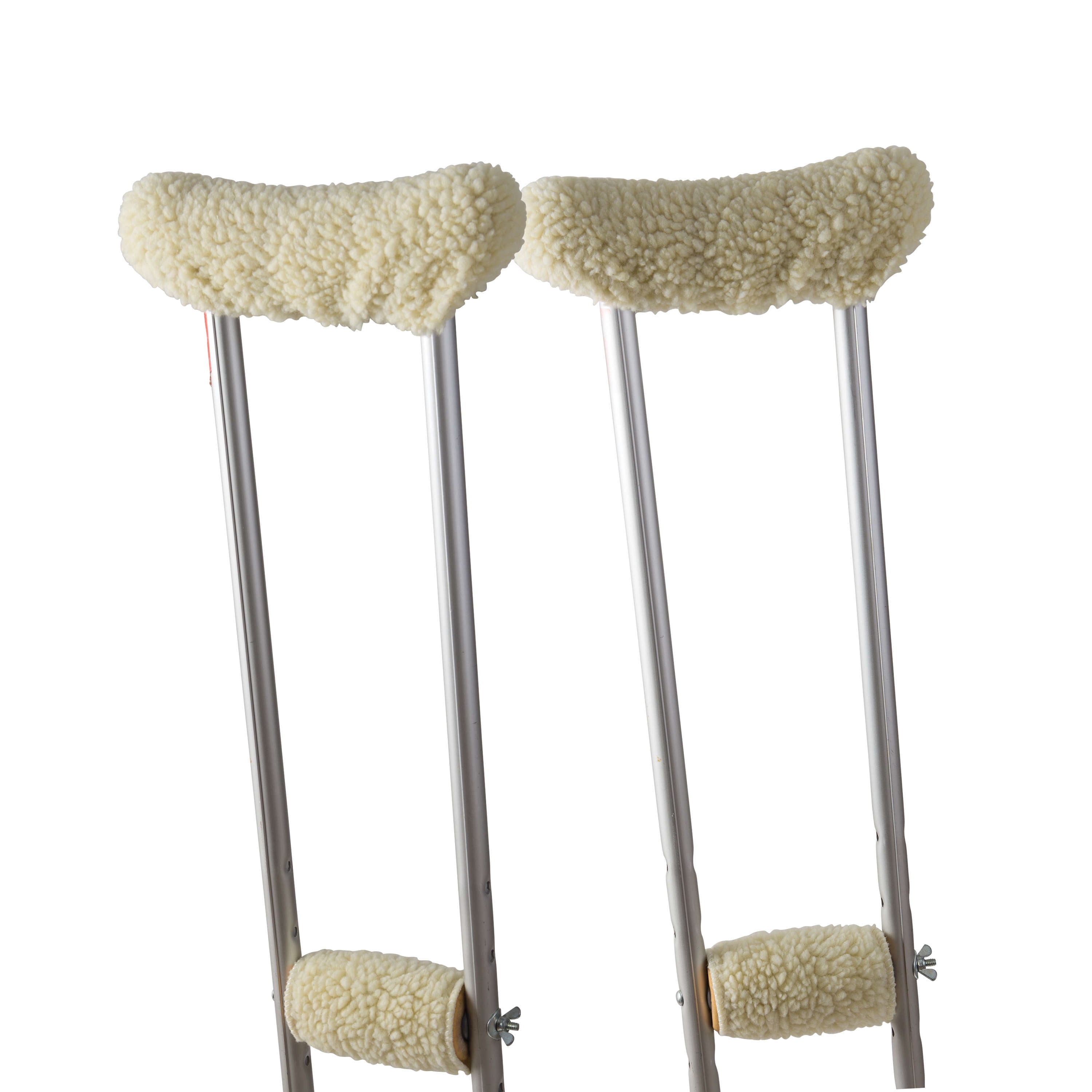 DMI Crutch Pads Fleece Underarm and Hand Grip Covers with Soft, Comfortable Cushioning, Ivory