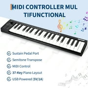 MIDI Keyboard 37 Key Gift Set, USB MIDI Controller, ABS Keyboard with DAW Integration, 8 Drum Pads, 8 Knobs & OLED Display