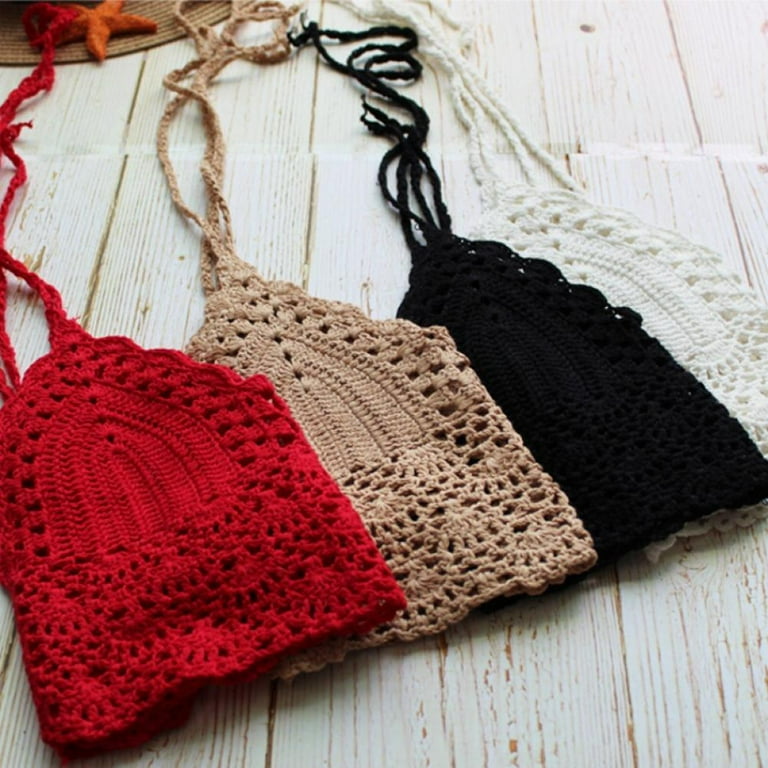 Bralette Bra Backless Tops Crochet Crop Top Boho Beach Camisoles Bikini  Tank Top