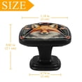 thumbnail image 4 of 4 Pcs Cabinet Handle Drawer Pulls Fox Knobs with Screws Square Furniture Office Cabinet Knob Decoration, 4 of 7