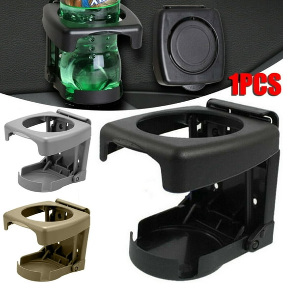 Walbest Car SUV VAN Cup Holder Vehicle Folding Foldable Drink Bottle Can Stand Mount,Black