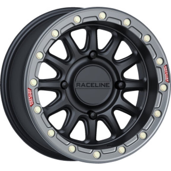 Raceline A14BG-57056 10 A14 Alpha Beadlock Wheel - 15x7 - 5 2 ( 10mm) - 4/156 - Black/Gunmetal