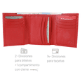thumbnail image 4 of Cartera Hombre Piel Genuina Triple Cierre Interno Interiores en Piel Rojo, 4 of 6