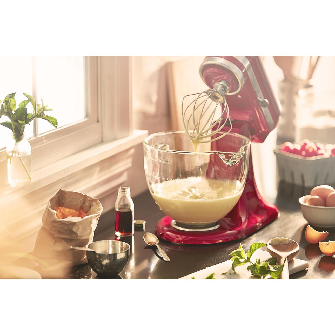 KitchenAid Artisan Design Series 5 Quart Tilt-Head Stand Mixer with Glass  Bowl - KSM155GB 
