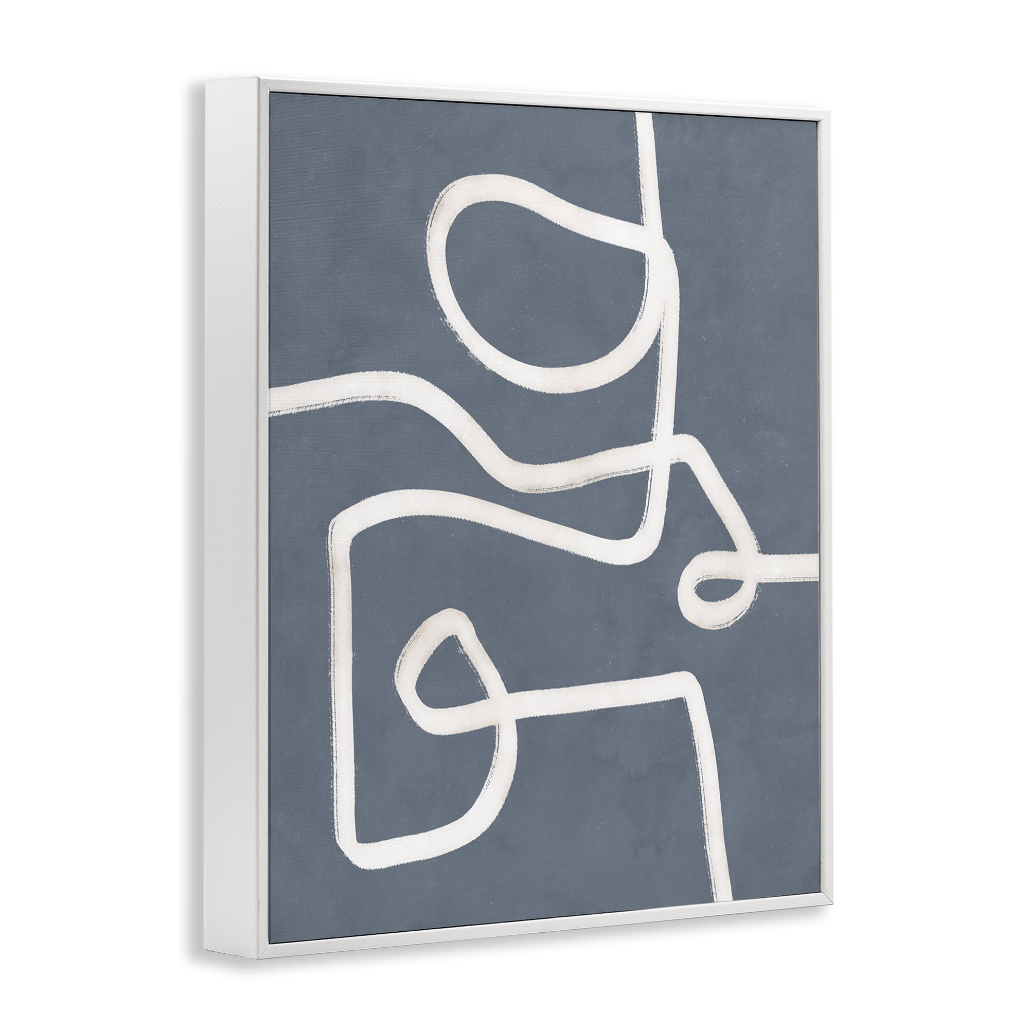 Stupell Industries Free Line on Blue Abstract Painting White Framed Art Print Wall Art, 11 x 14