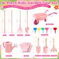 thumbnail image 3 of JoyStone Kids Gardening Tool Set with Wheelbarrow and Watering Can, 16-Piece Set with Wooden-Handle Tools, Pink, Ages 3-6, 3 of 12