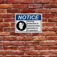 thumbnail image 5 of Weatherproof ANSI PPE Hearing Sign (Hearing protection is required when generator is in operation) 8 in" x 12 in" UV Resistant Indoor Outdoor Workplace Insdustrial Caution Danger Warning SIgn, 5 of 7